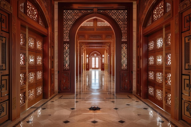 Foto el interior de la mezquita está decorado con hermosa caligrafía islámica