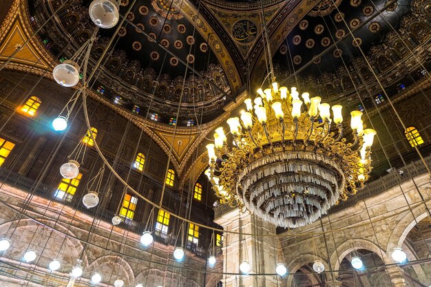 Interior de la mezquita de Muhammad Ali