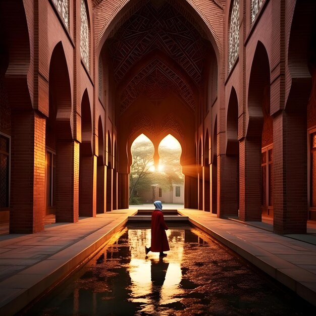 Interior de la mezquita Sala de oración Serenidad