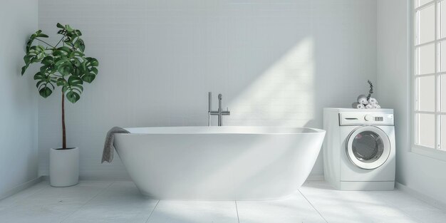 interior minimalista del baño IA generativa
