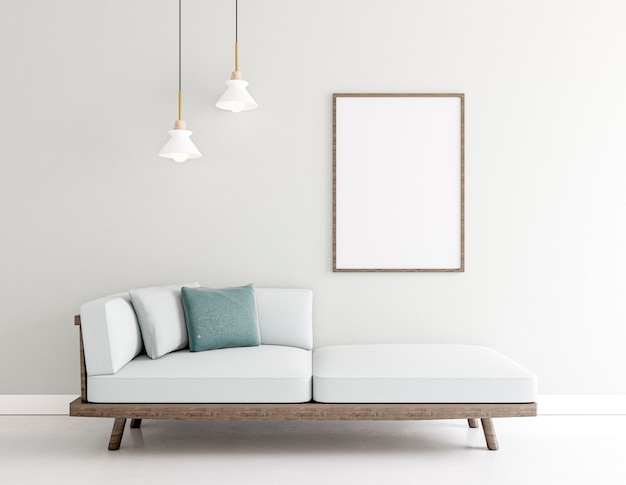 Interior minimalista com moldura elegante