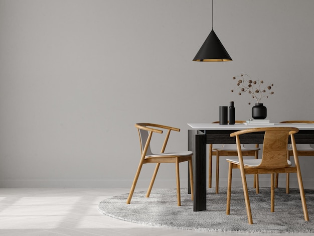 Interior minimalista da renderização 3D moderna sala de estar