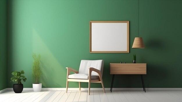 Interior minimalista de design de interiores moderno renderização 3D generativa ai