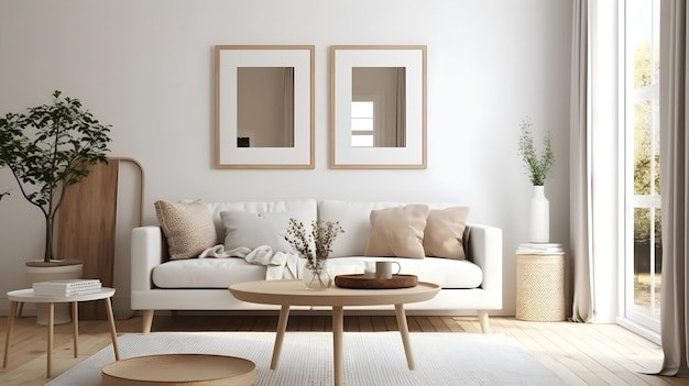 Interior minimalista de design de interiores moderno renderização 3D generativa ai