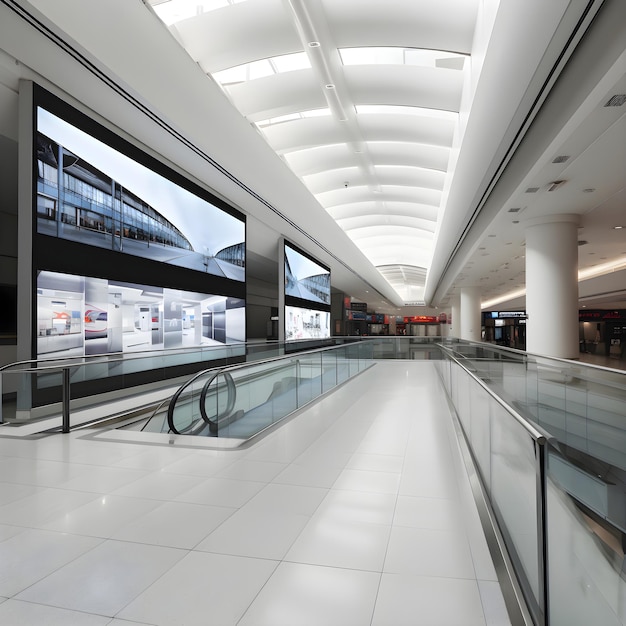 Foto interior moderno de un centro comercial renderizado en 3d dibujo digital por computadora