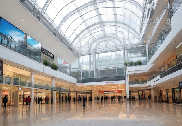 Foto interior en un moderno centro comercial