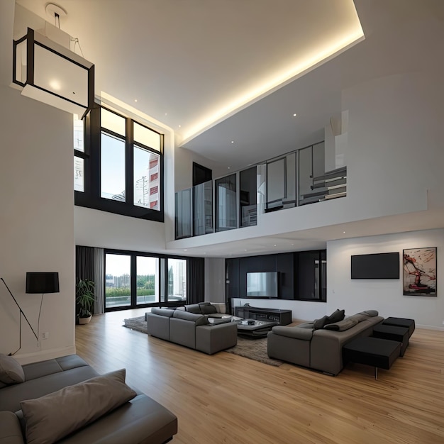 Foto interior moderno com bela iluminação