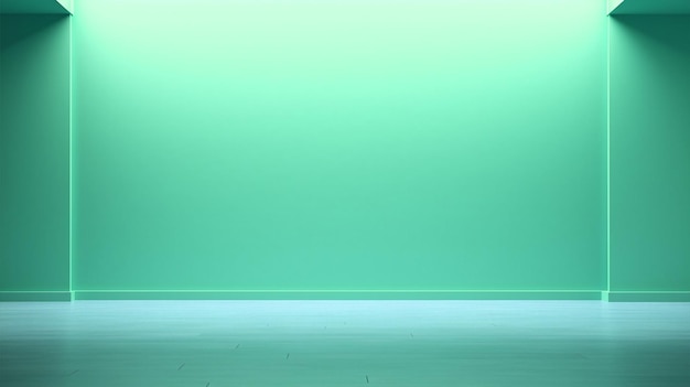 interior moderno com uma parede verde e prateleira vazia