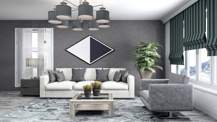 Foto interior moderno da sala de estar