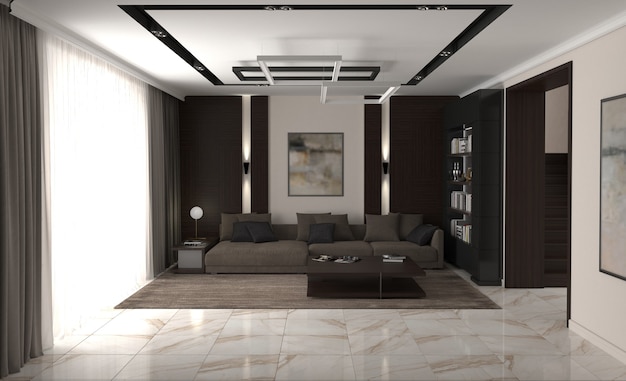 Interior moderno do apartamento