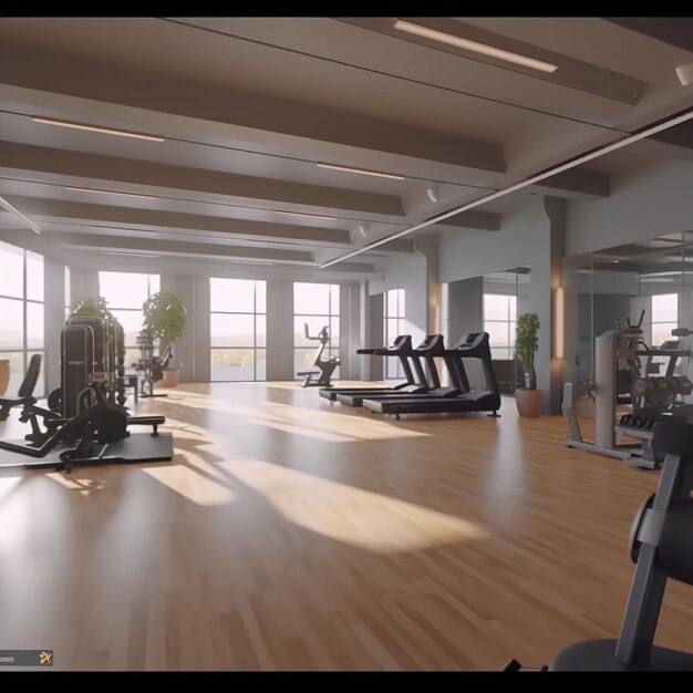 interior de un moderno gimnasio minimalista