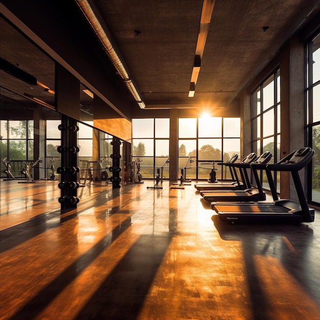 interior de un moderno gimnasio minimalista