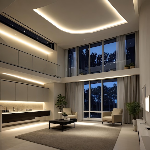 Interior moderno con una hermosa iluminación
