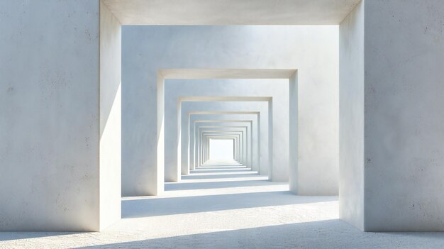 Interior moderno minimalista una mezcla de luz y sombra en un pasillo abstracto que muestra la belleza arquitectónica y la pureza del diseño