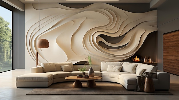 interior moderno con sofá