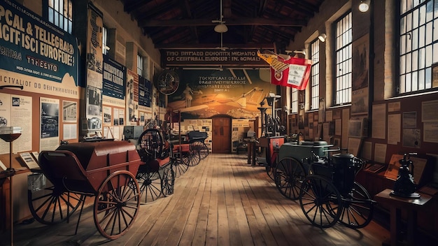 Foto interior del museo postal y telegráfico de europa central trieste