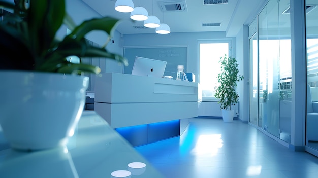 Foto interior de la oficina de médicos modernos en la clínica inteligencia artificial generativa