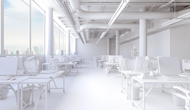 interior de la oficina de negocios moderna 3d