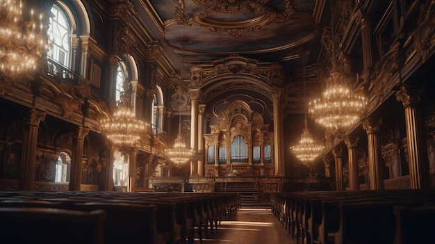 El interior de la ópera en París