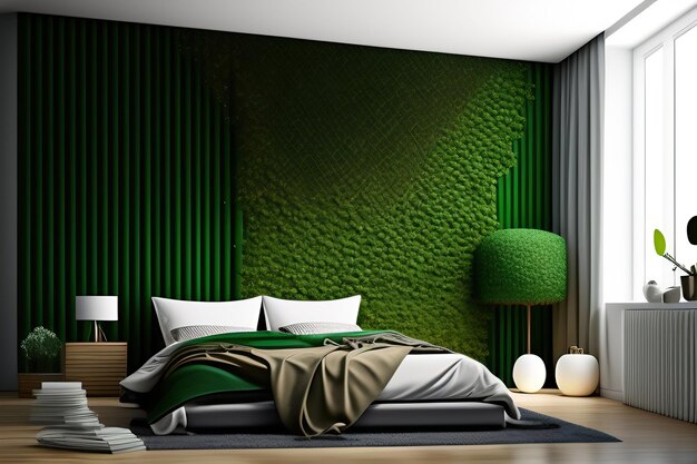 interior de la pared verde