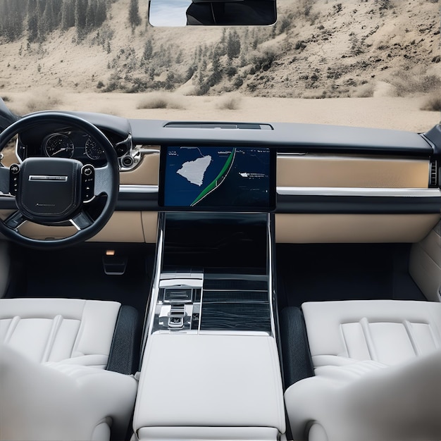 El interior del Range Rover es de color beige.