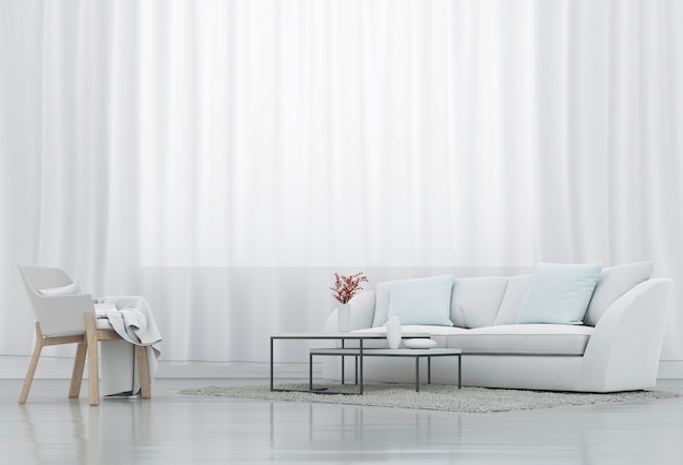 Interior de la sala de estar en estilo moderno, render 3d