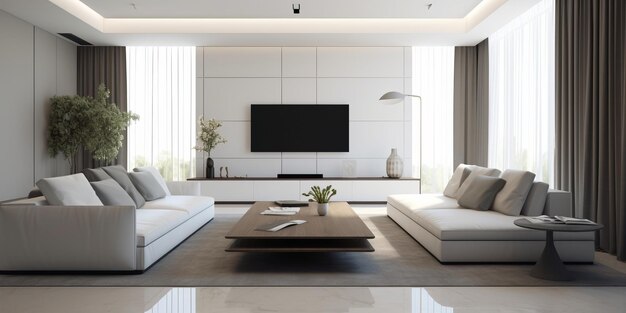 Interior de sala de estar moderno y elegante generado por la IA