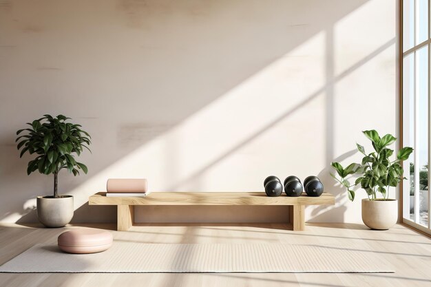 interior de una sala de gimnasio llena de luz natural