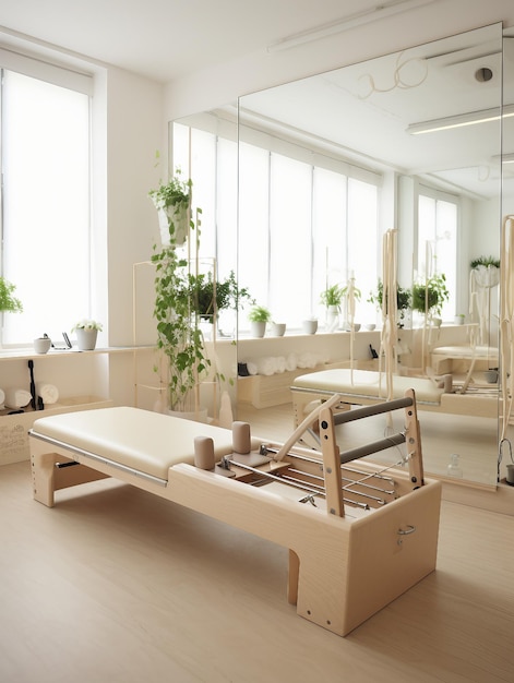 Interior de una sala de pilates moderna