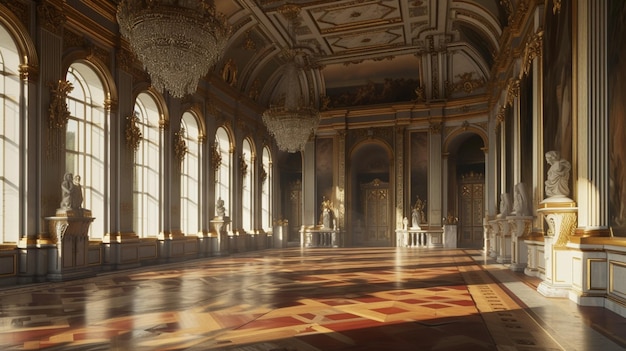 El interior de la Sala del Trono del Palacio de Cristal Generativo Ai