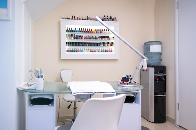 Interior del salón de manicura Estudio de uñas