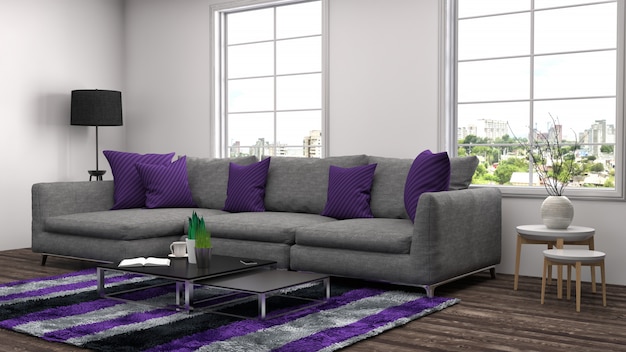 Interior con sofa