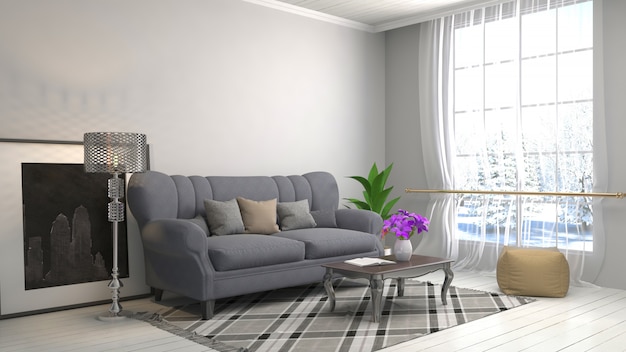 Interior con sofa