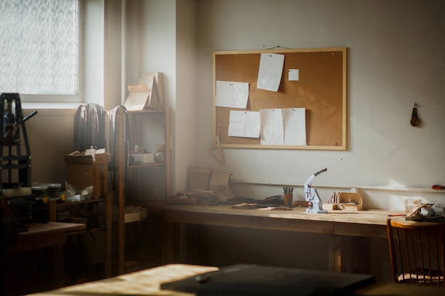 Interior del taller de cuero