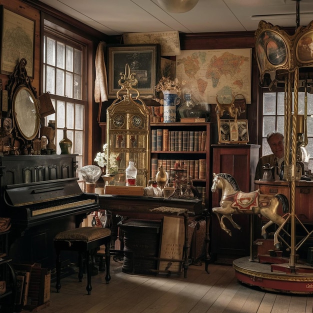 Interior de la tienda de antigüedades