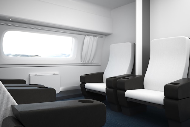 Interior de tren de lujo contemporáneo