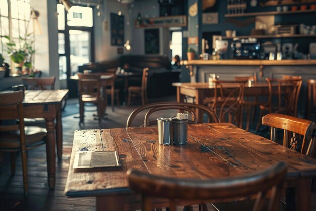 Interior vacío de un café o bar durante el día