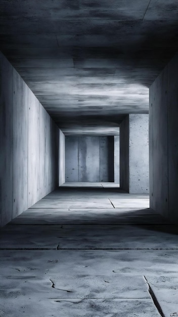 Foto interior vazio de túnel de cimento e concreto em 3d