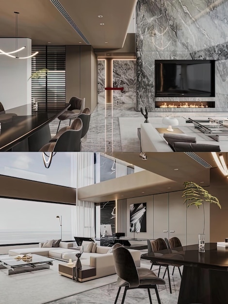 Interior de una villa moderna de lujo