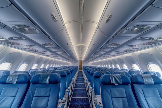 Foto interiores aeronáuticos dentro da aeronave