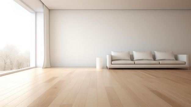 Interiores modernos brilhantes quarto vazio com chão de madeira grande luxo interiores modernos sala de estar