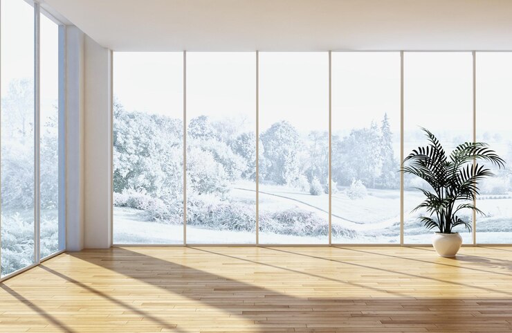 Foto interiores modernos y luminosos habitación vacía ilustración de renderizado 3d