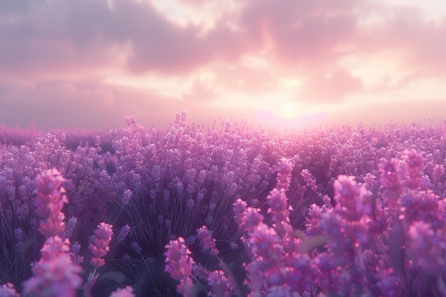 Interminables campos de lavanda en flor