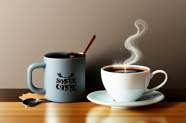 Internationaler Kaffeetag Köstlicher Kaffee schöne Latte-Dekoration Geschäftsnachmittagsteegetränke