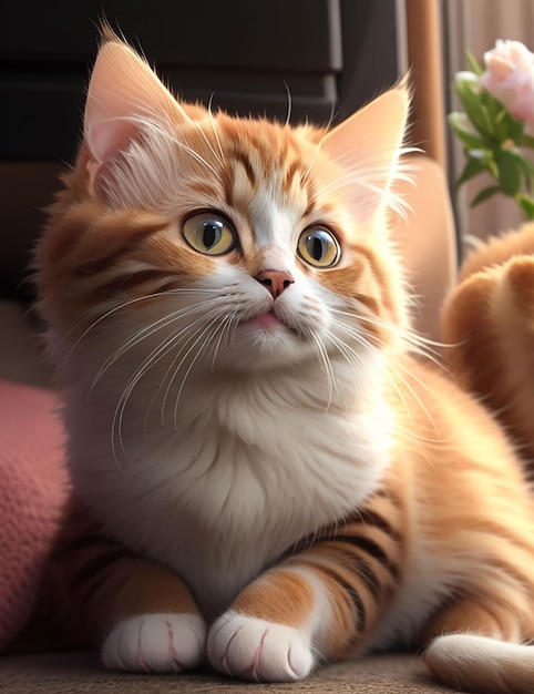 Internationaler Katzentag schöne süße Katze generativ von Ai 01