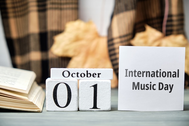 Internationaler Musiktag des Herbstmonats Kalender Oktober.