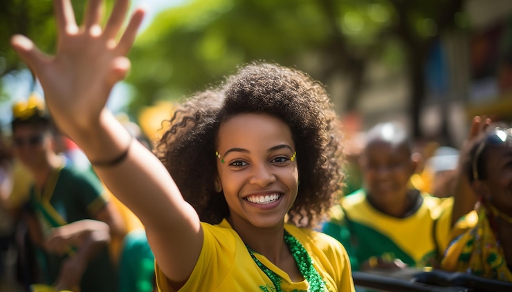 Foto internationaler tag brasiliens fröhlich und feierlich porträtfotografie nationalfeiertag
