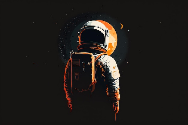 Internationaler Tag der bemannten Raumfahrt Tag der Astronautik Astronaut im Hintergrund des schwarzen Weltraums
