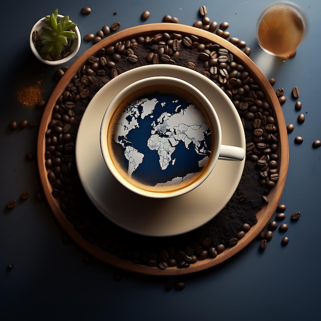 Internationaler Tag des Kaffees Internationale Tag des Kaffee Hintergrund glücklicher internationaler Tag Kaffee