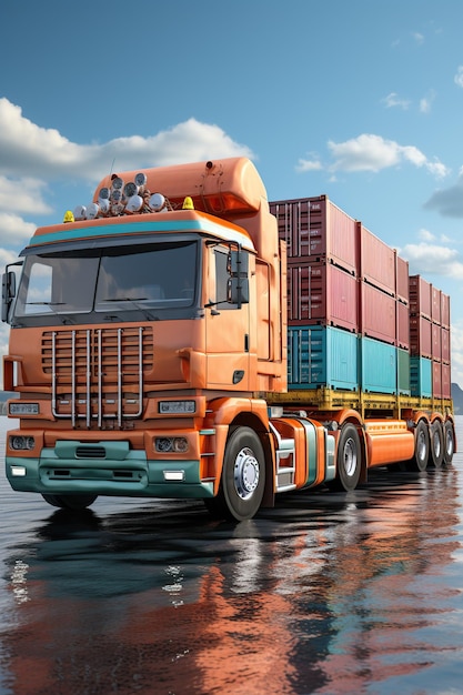 Internationales Transport- und Logistikkonzept KI generiert